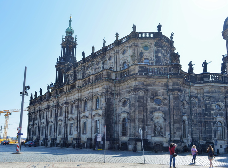 24 - The Dresden Cathedral (officially the Kathedrale Sanctissimae Trinitatis), located on Theaterplatz in Dresden, Germany. Built between 1738 and 1755 by architect Gaetano Chiavery
